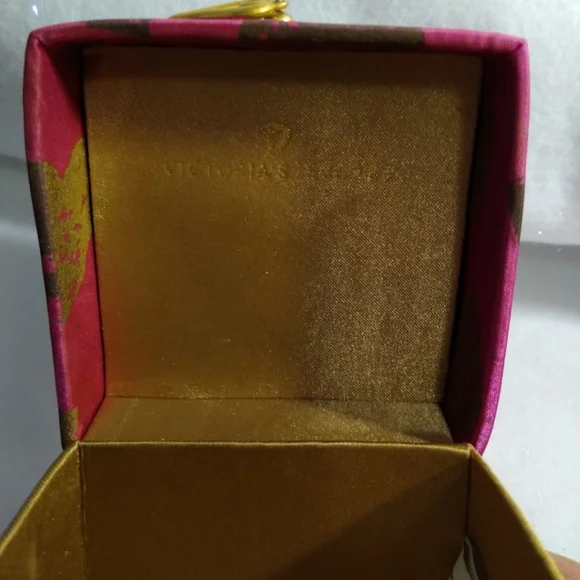 Victoria Secret Gold Pink here satin gift box